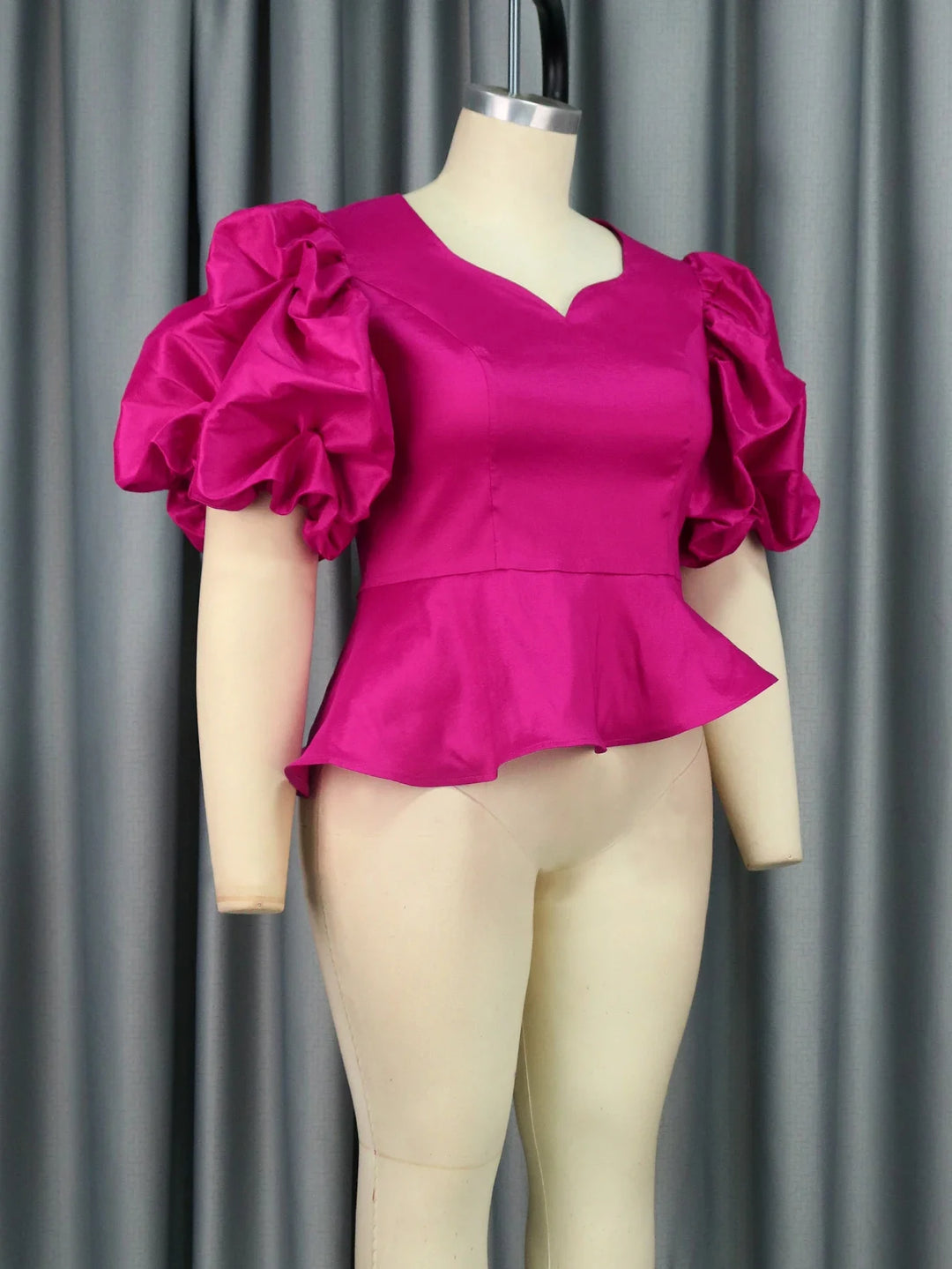 Stylish AOMEI Women's Party Blouse - Elegant Peplum Design, Shiny Fabric - Autumn Fashion 2023