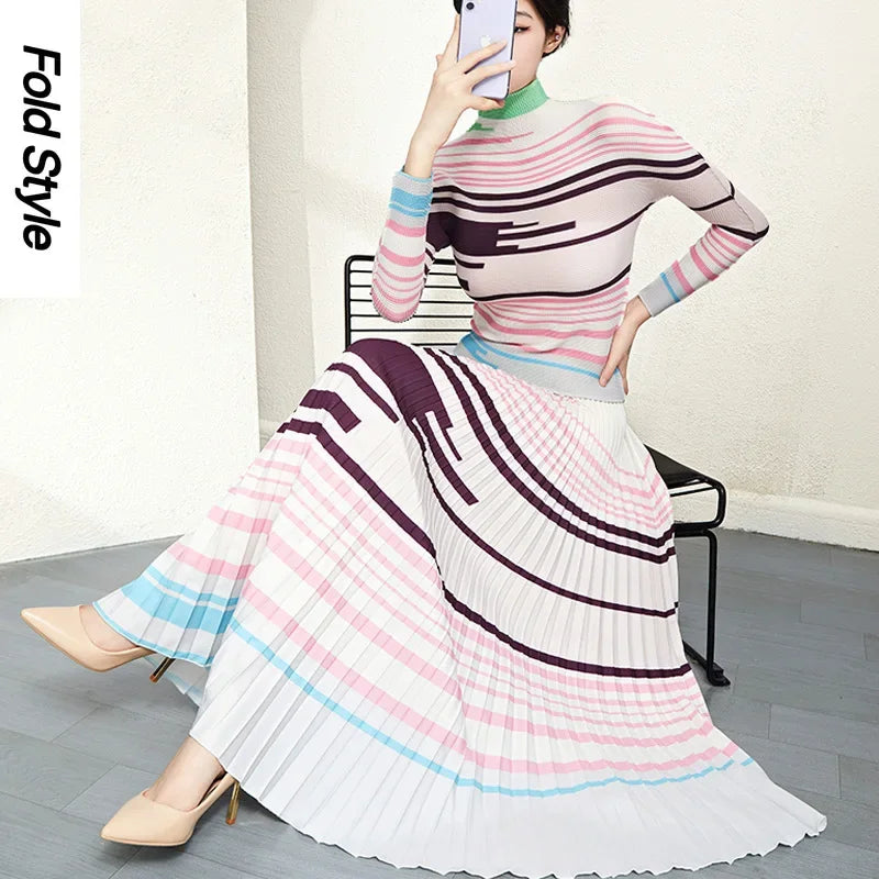 2023 Spring Miyake Pleated Skirt Set