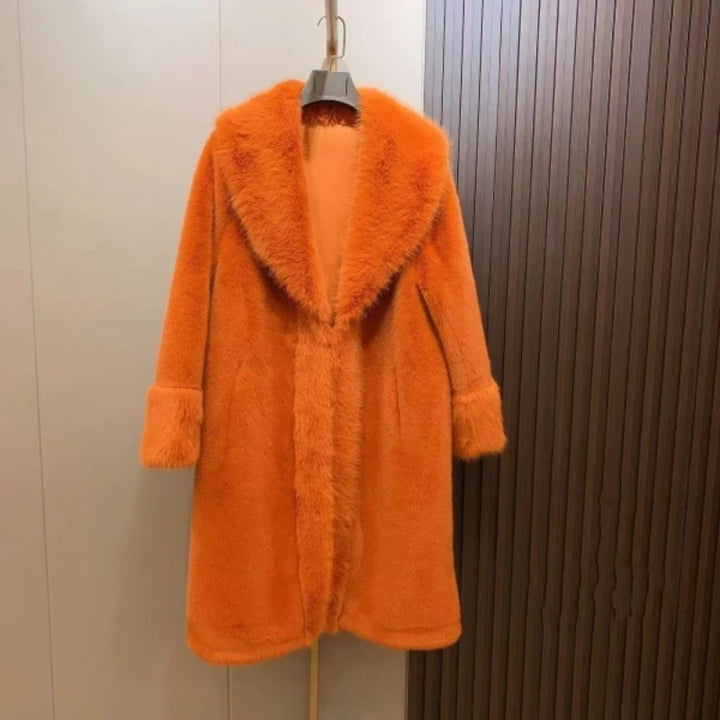 2023 Winter Fashion: Women's Warm Fur Coat with Trendy Mink Collar - Size /cm