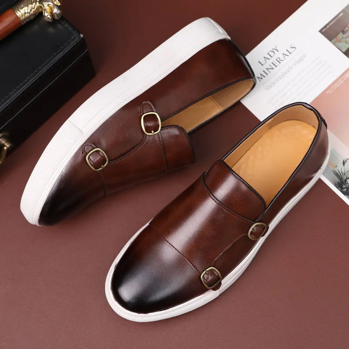 Men's Retro Leather Loafers - British Style