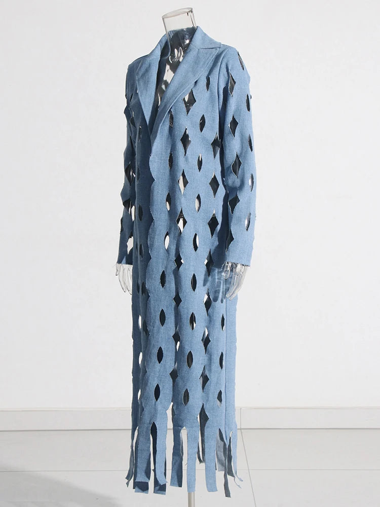 Upgrade Your Style with TWOTWINSTYLE Denim Tassel Coat - Perfect Fit for Women!