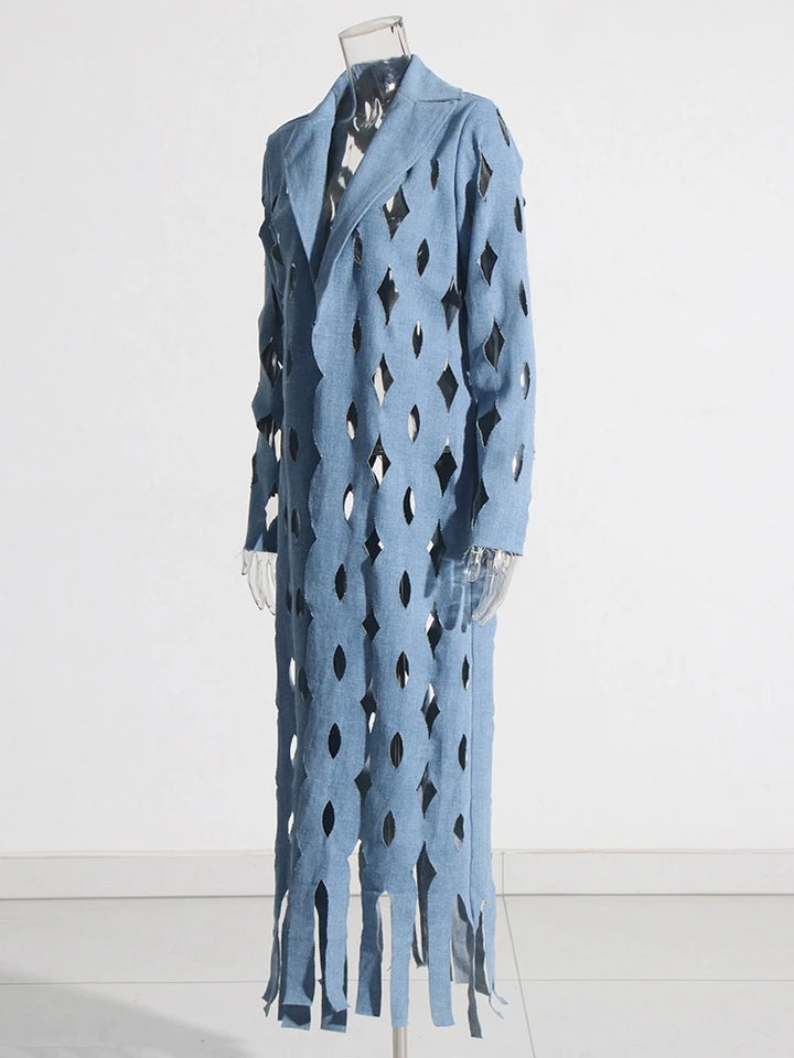 Upgrade Your Style with TWOTWINSTYLE Denim Tassel Coat - Perfect Fit for Women!