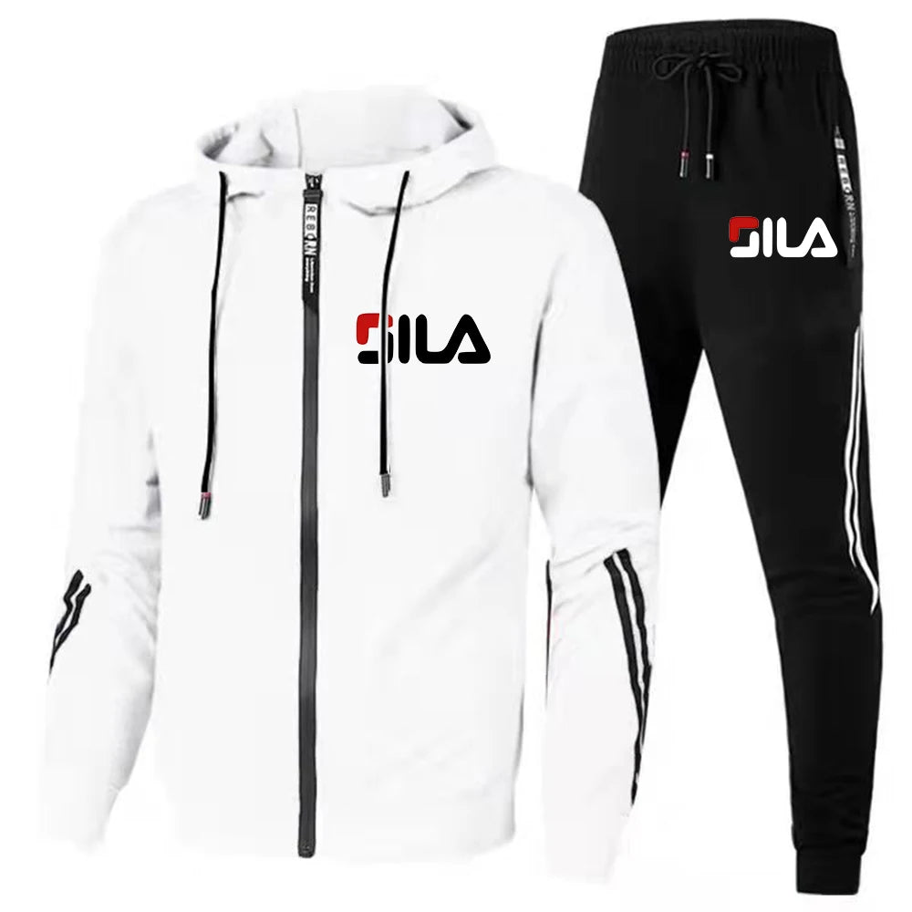 Retro Fall/Winter Men's Sports Suit - Jacket & Pant Set" Description: "Stay stylish and active with this 2-piece sportswear set. Perfect for fitness, running, or casual wear. Shop now!