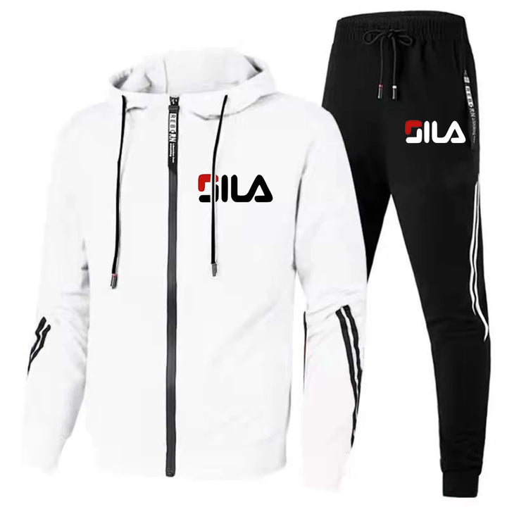 Retro Fall/Winter Men's Sports Suit - Jacket & Pant Set" Description: "Stay stylish and active with this 2-piece sportswear set. Perfect for fitness, running, or casual wear. Shop now!
