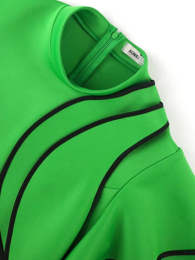 Stylish Plus Size Ruffle Midi Dress - Elegant Peplum Design for Christmas, Quinceanera & More - Sizes up to 4XL