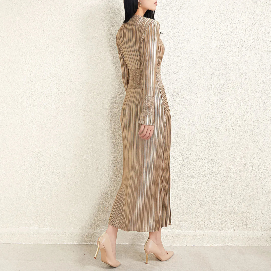 YUDX Miyake Women's Fashion Dress | Slim Fit, Pleated Design | Spring 2024 Collection