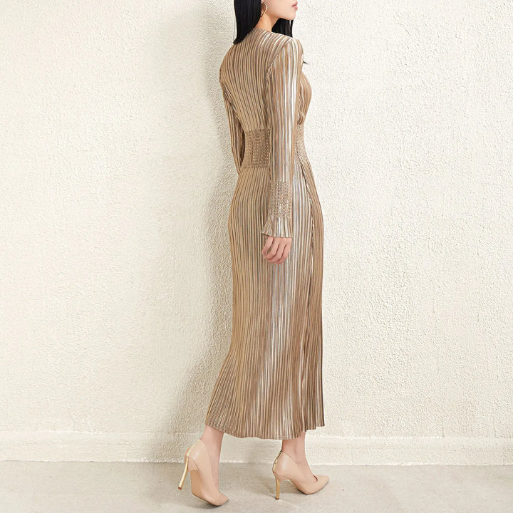 YUDX Miyake Women's Fashion Dress | Slim Fit, Pleated Design | Spring 2024 Collection