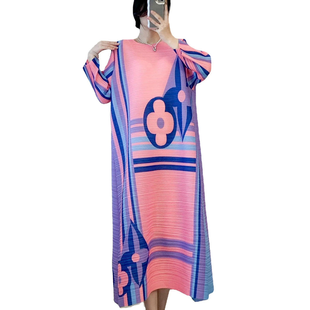 2023 Spring High-end Printed Dress for Women - YUDX Miyake Pleated