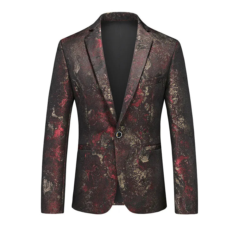 2024 Summer Men's Business Suit Jacket | Single Breasted Jacquard Blazers