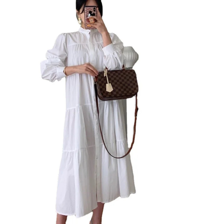 Chic Korean French Pleated Dress