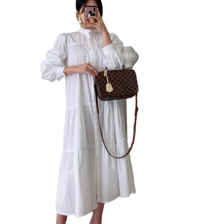 Chic Korean French Pleated Dress