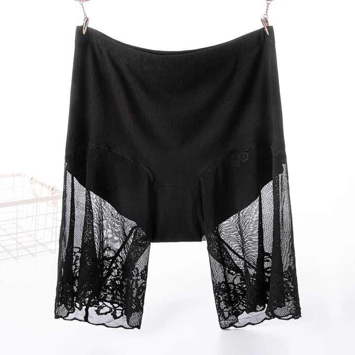 Plus Size Shorts Under Skirt Sexy Lace Anti Chafing Thigh Safety Shorts Ladies Pants Underwear Large Size Safety Pants Women