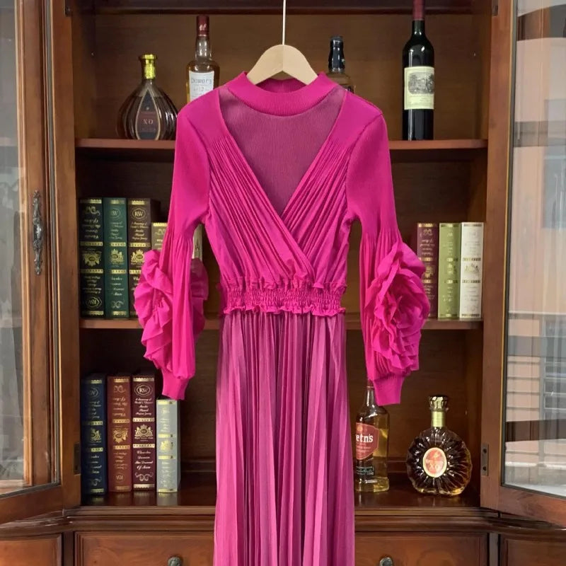 Stunning Miyake Flower Sleeve Dress - Handmade, Elegant, and Perfect for Summer 2024!