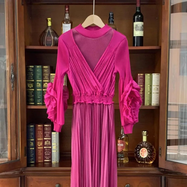 Stunning Miyake Flower Sleeve Dress - Handmade, Elegant, and Perfect for Summer 2024!