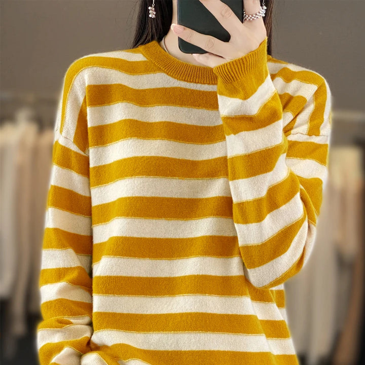 2024 Cashmere Striped Women's Pullover