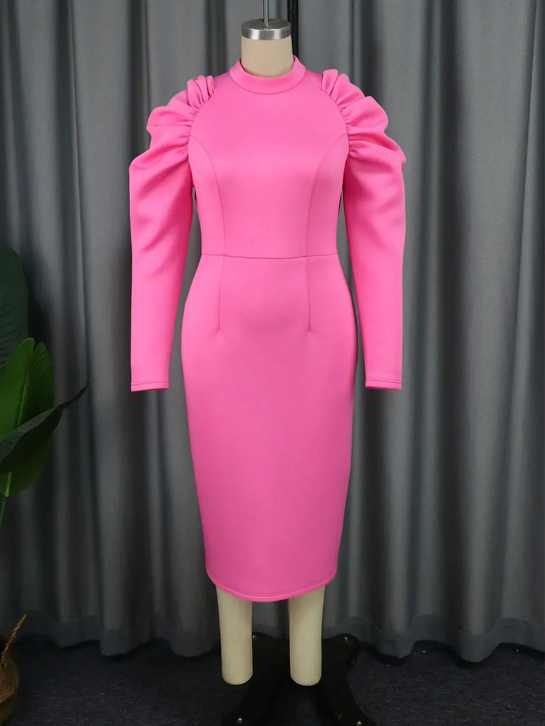 Plus Size High Collar Party Dress - AOMEI Women's Elegant Prom Dress