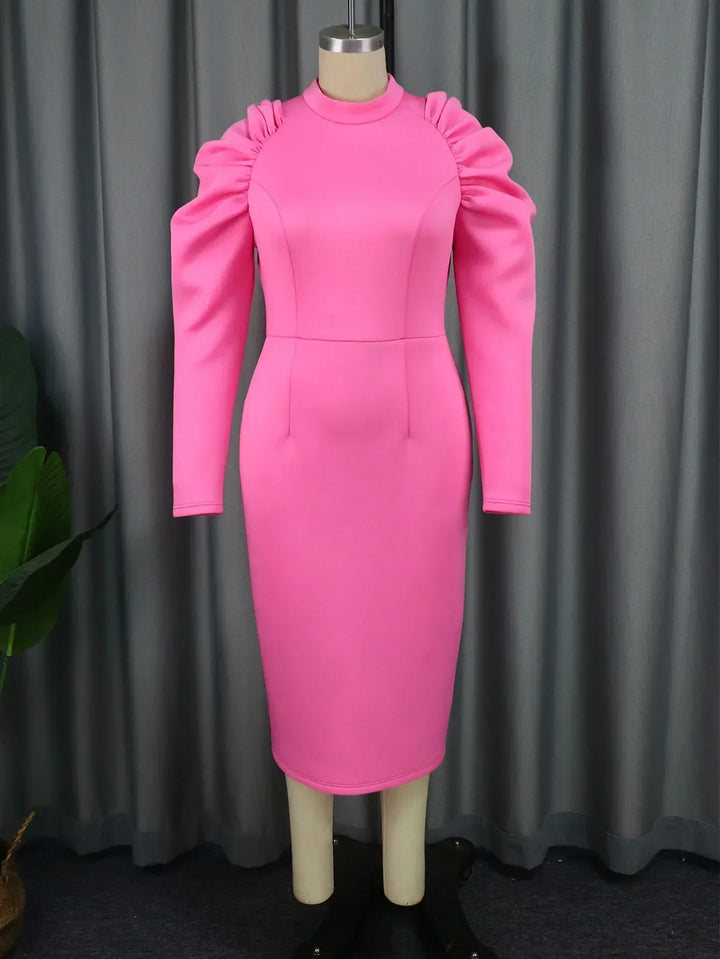 Plus Size High Collar Party Dress - AOMEI Women's Elegant Prom Dress