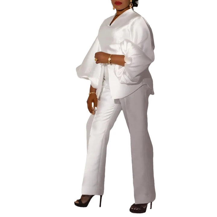 Women's Formal Business Pants Set - Blouse & Trousers Outfit