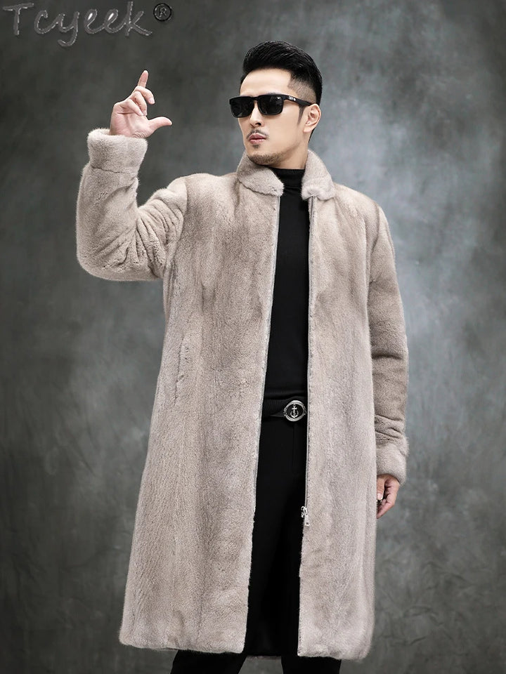 High-End Men's Mink Fur Coat