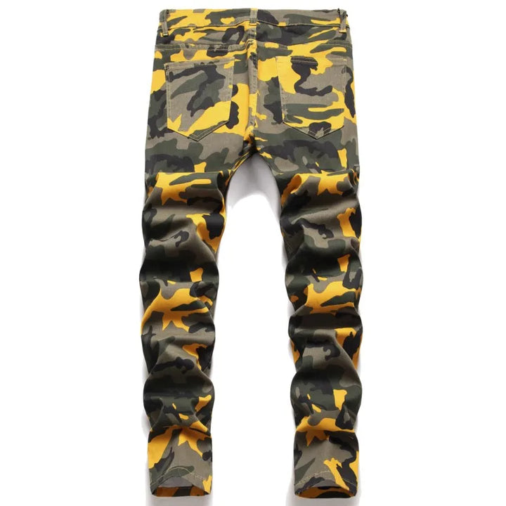 High Quality Camo Denim Jeans - Men's Fashion