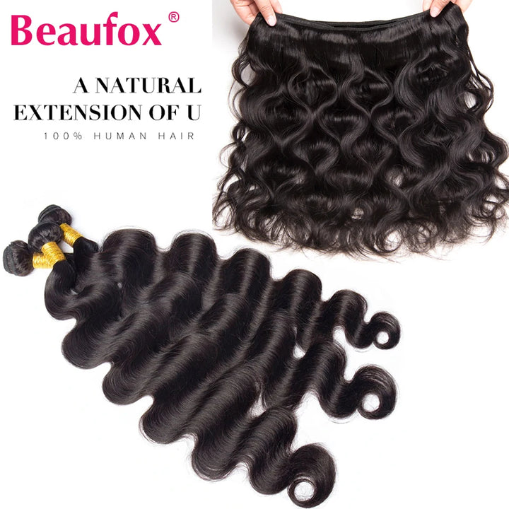 Beaufox Brazilian Hair Weave 3 Bundles - Body Wave 22 24 26