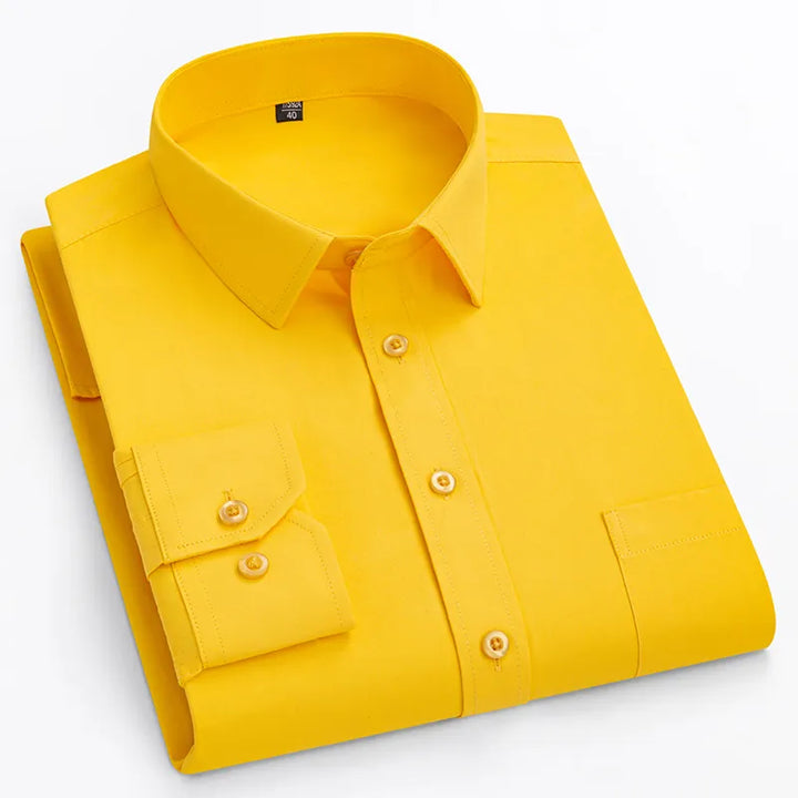 Plus Size Men's Formal Dress Shirt - Autumn Office Wear, Long Sleeve, Blue/Black, 10XL-11XL, 160KG