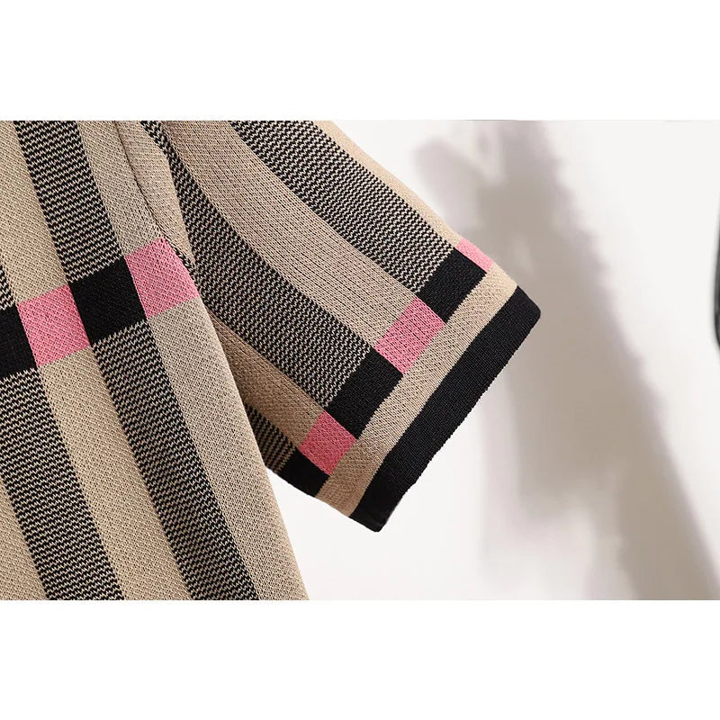 Chic Striped Sweater Dress for Women | Spring/Summer | Short Sleeve | Vintage Style