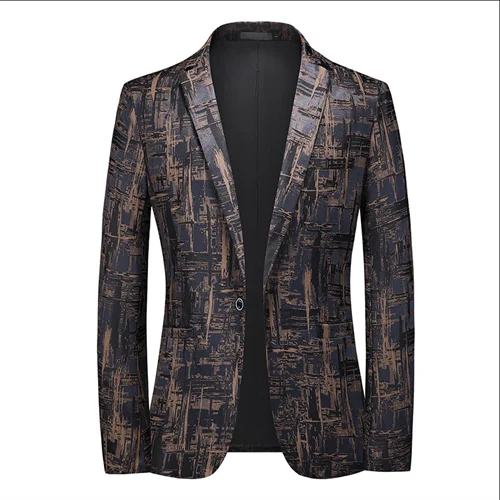 2024 Summer Men's Business Suit Jacket | Single Breasted Jacquard Blazers