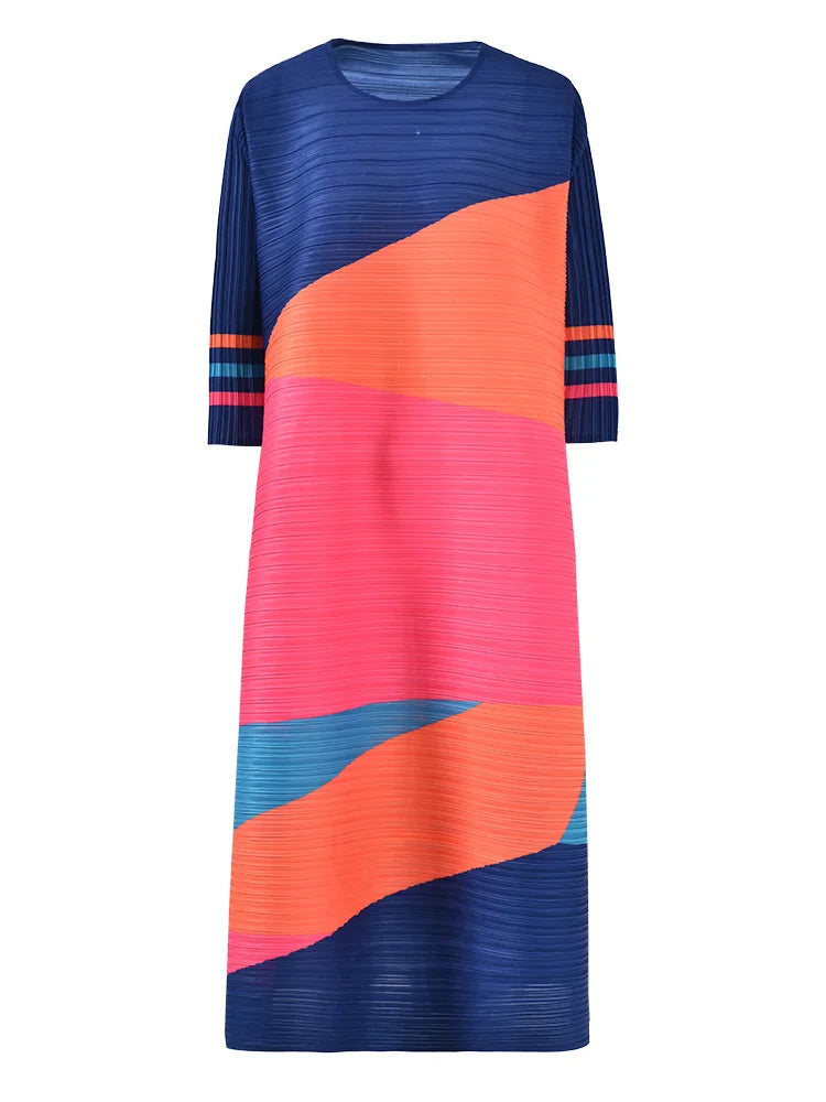 LANMREM Fashion Printed Pleated Dress