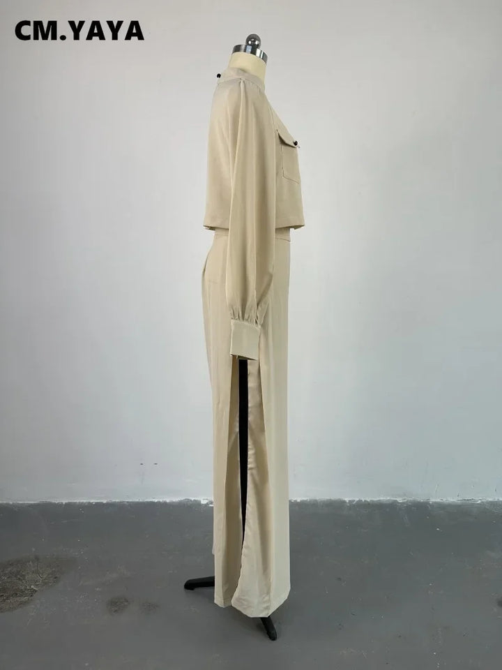 Upgrade Your Style with CM.YAYA Vintage Women's 2-Piece Tracksuit for Autumn 2023