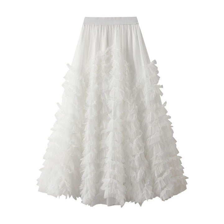 Fairycore Tutu Skirt - High Waist, Pleated, Long, Solid Color