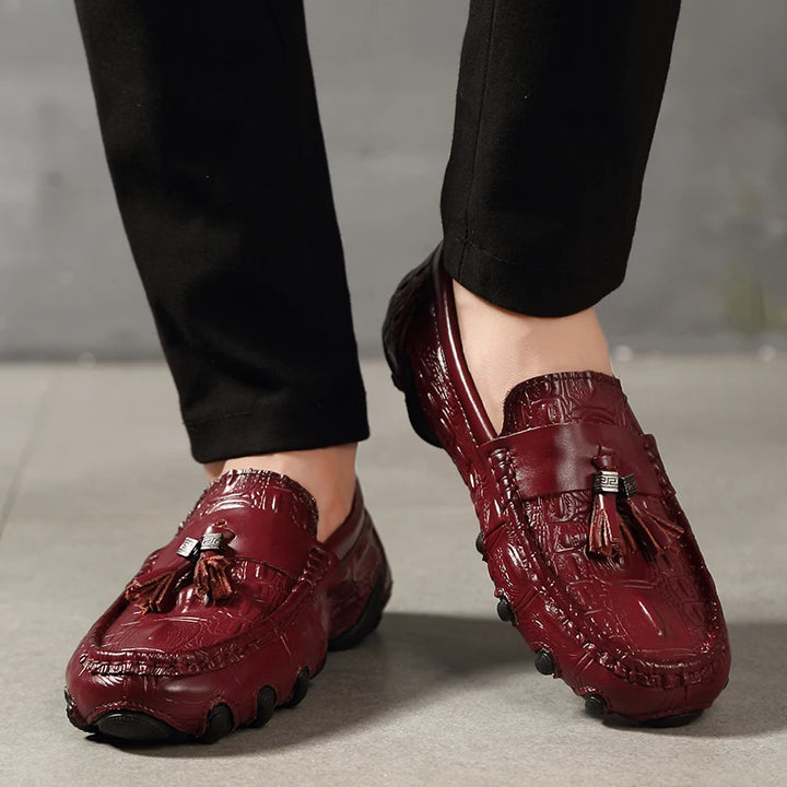 Men's Crocodile Pattern Leather Loafers
