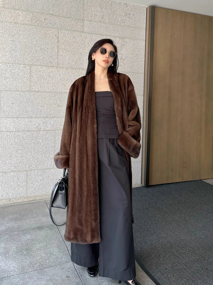 Luxurious Velvet Mink Fur Coat