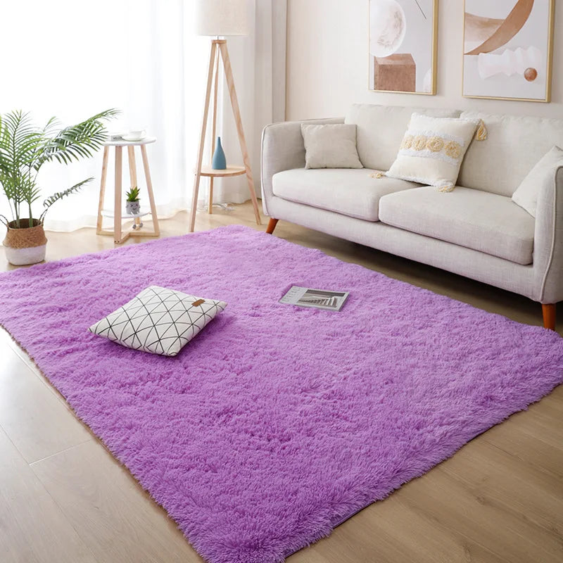 White Fluffy Hall Carpet Modern Living Room Bedroom Home Decor Large Mats Thickened Non-Slip Girl Children's Room Pink Furry Rug