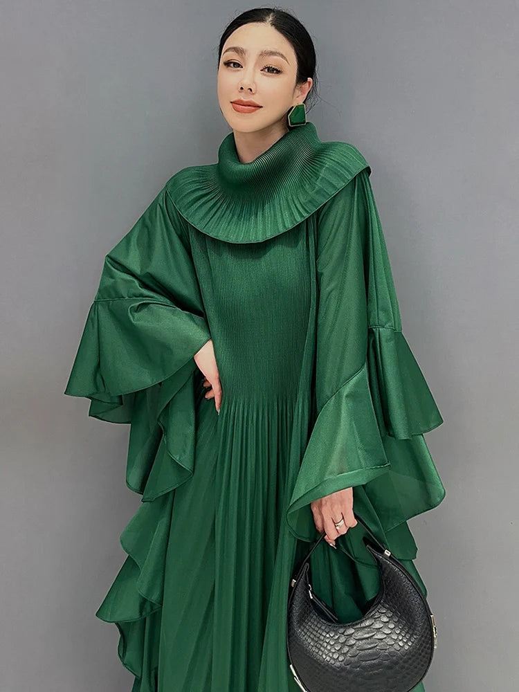 Loose Ruffle Edge Dress: SHENGPALAE 2024 Spring Fashion