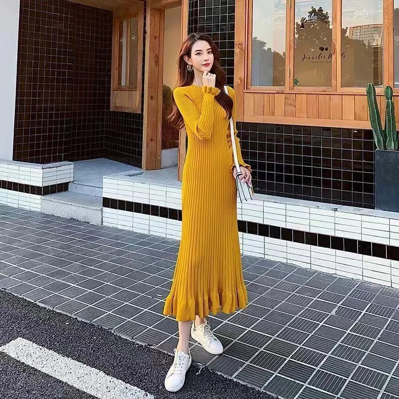 High Quality Yellow Maxi Dress - Crochet Robe - Spring Deals