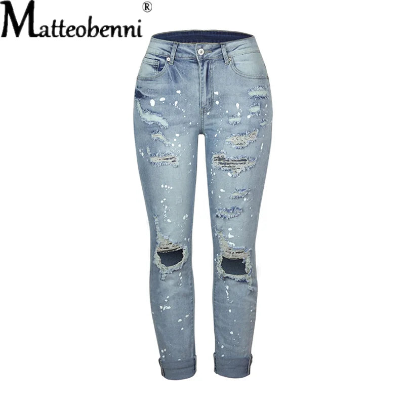 Upgrade Your Style with High-Waisted Ripped Jeans - Perfect for Fall!