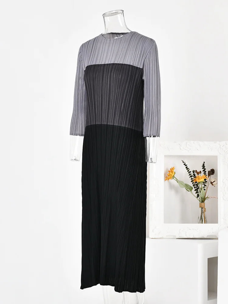 LANMREM Color Block Dress - Spring Fashion for Women - Loose Fit & Contrast Print - Sizes S-L