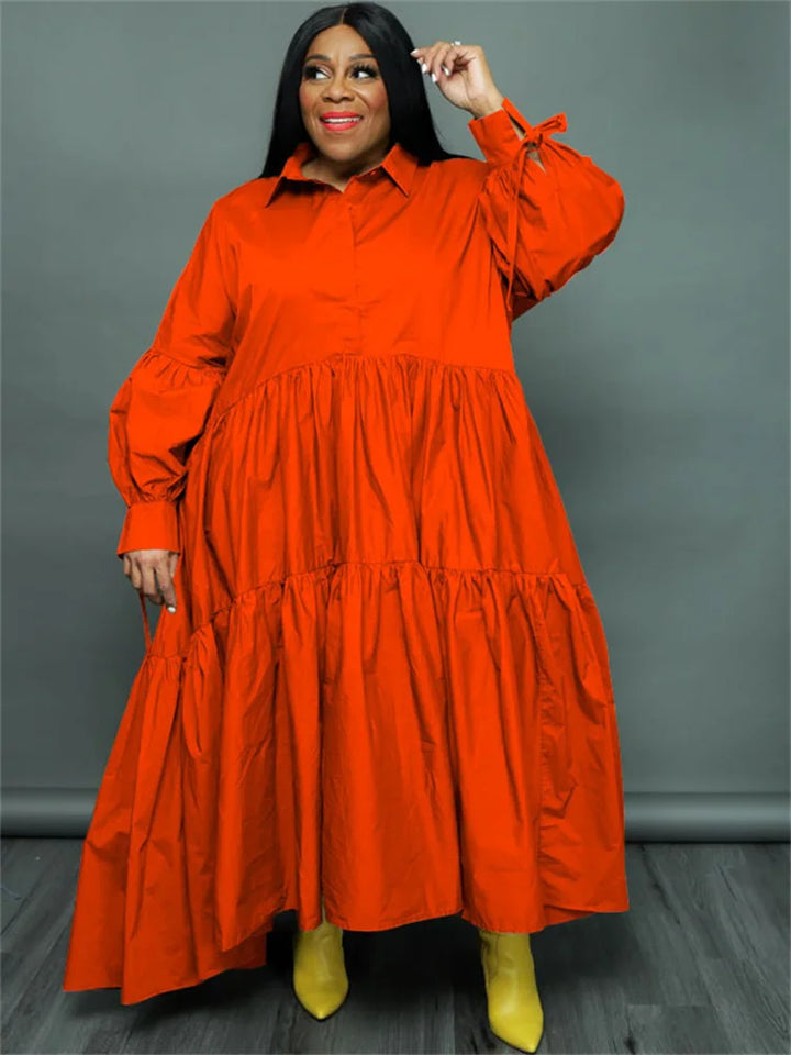 Wmstar Plus Size Maxi Shirt Dress