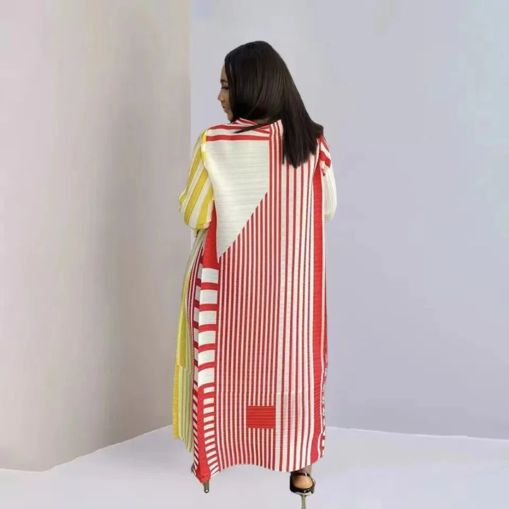 Spring Elegant Women's Stripe Print Long Dress