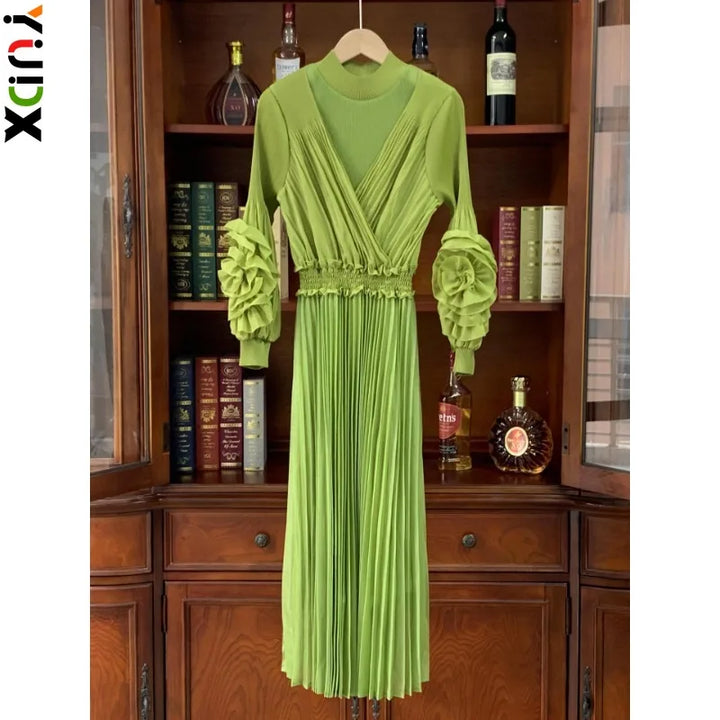 Stunning Miyake Flower Sleeve Dress - Handmade, Elegant, and Perfect for Summer 2024!