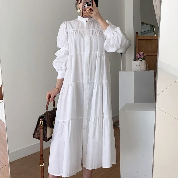 Chic Korean French Pleated Dress
