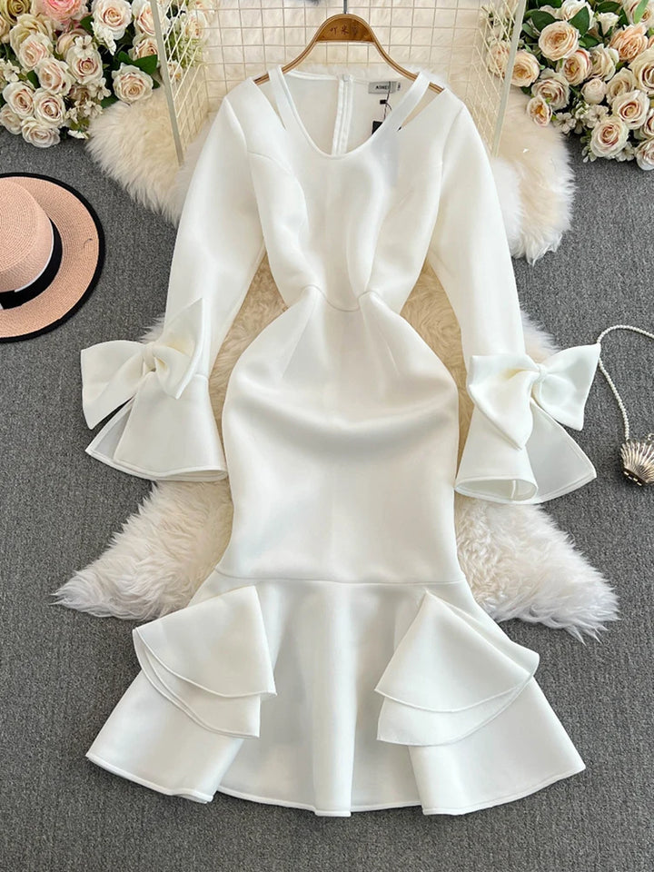 XFPV Women's Elegant Ruffled Dress - Autumn 2024