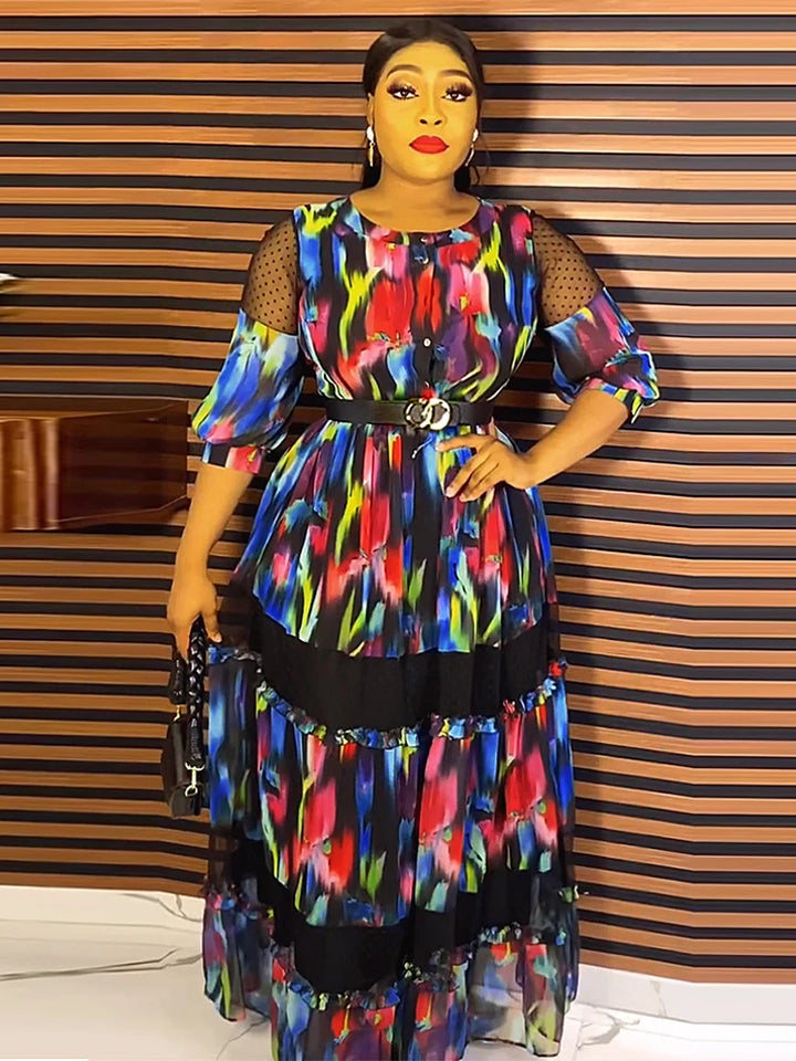 Stylish African Dashiki Print Dress for Women - Perfect for Weddings, Parties, and More!