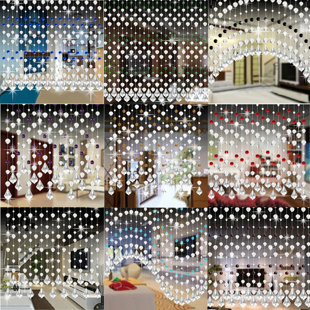 Fashion Crystal Glass Bead Curtain Luxury Living Room Bedroom Window Door Wedding Blinds On Windows Estores Ventana Enrollables