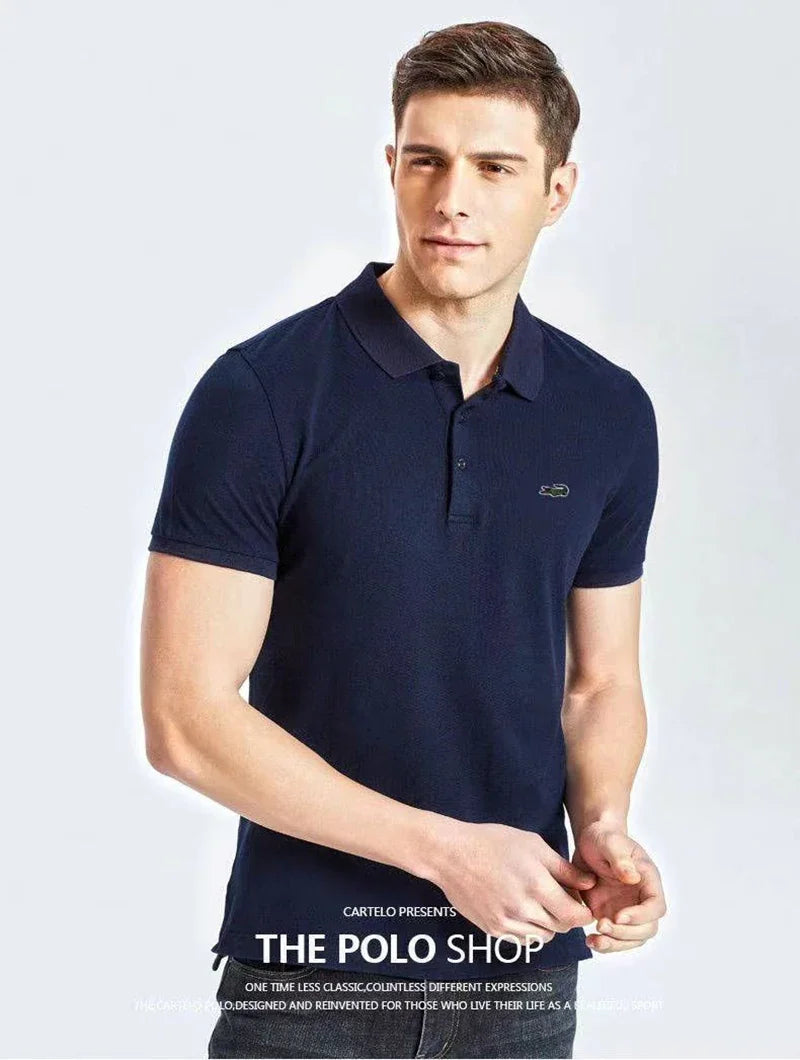 Men's Embroidered Polo Shirt - Summer Business Leisure, Breathable & Stylish