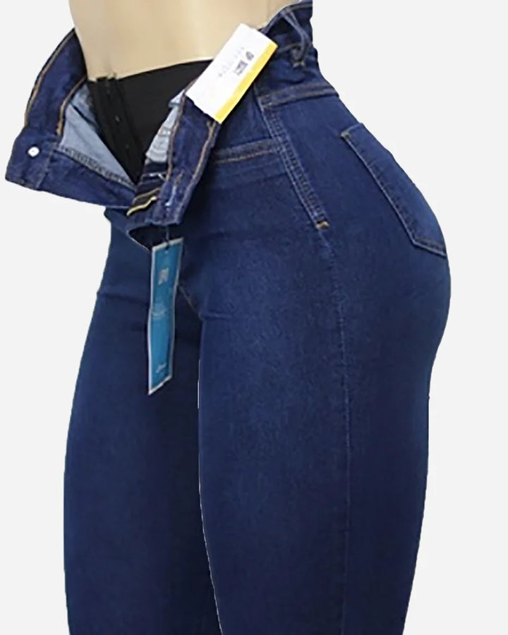 Get the Perfect Fit with Sawary High Waist Jeans - Super Lipo Spandex, Ultimate Waist to Hip Ratio, Zipper Included!