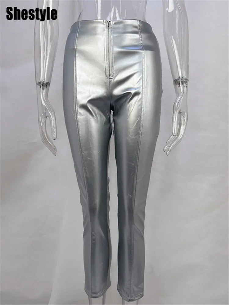 High Waist PU Leather Pencil Pants - Slim, Sexy, and Stylish