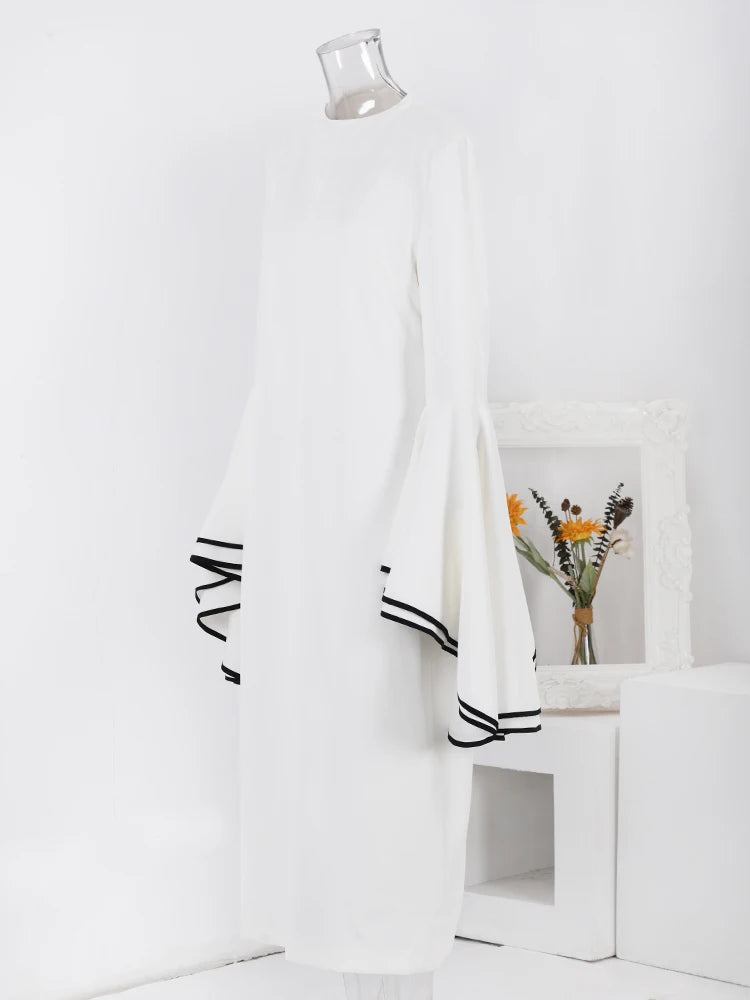 LANMREM Elegant White Flare Dress - 2024 Spring Collection