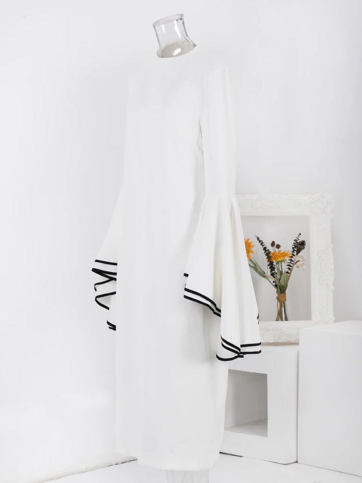 LANMREM Elegant White Flare Dress - 2024 Spring Collection